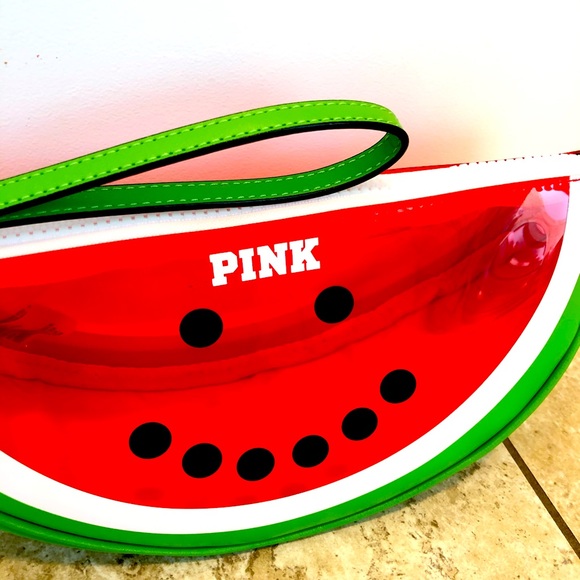 PINK Victoria's Secret RARE Watermelon Makeup Bag - Picture 3 of 6